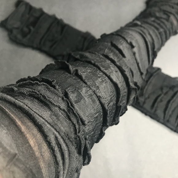 Black Mummy Arm Warmers Womens Bandage Gloves Ghost Halloween Costume Covers Psy - Picture 5 of 5